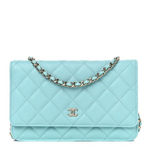 chanel wallet on chain blue caviar|CHANEL Caviar Quilted Wallet on Chain WOC Light Blue.